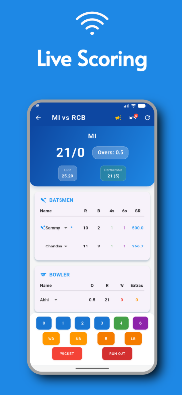 Gali Cricket app mockup